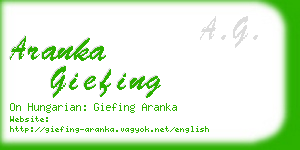aranka giefing business card